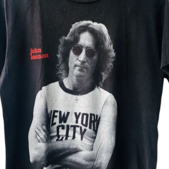 Vintage - dead stock ohn Lennon Graphic T-Shirt - Black and White